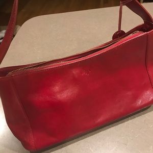 Monsac Red leather shoulder bag purse